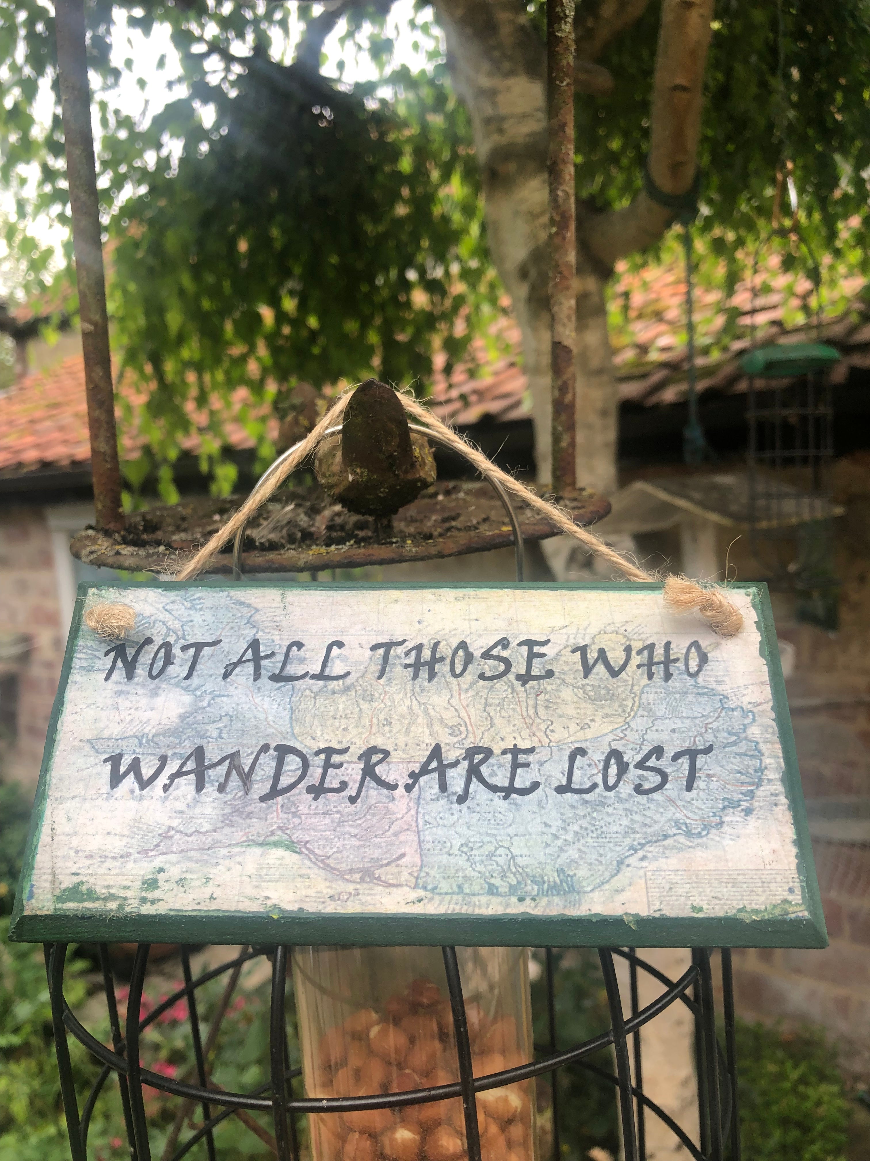 Hand‑Painted “Not All Those Who Wander Are Lost” LOTR Plaque