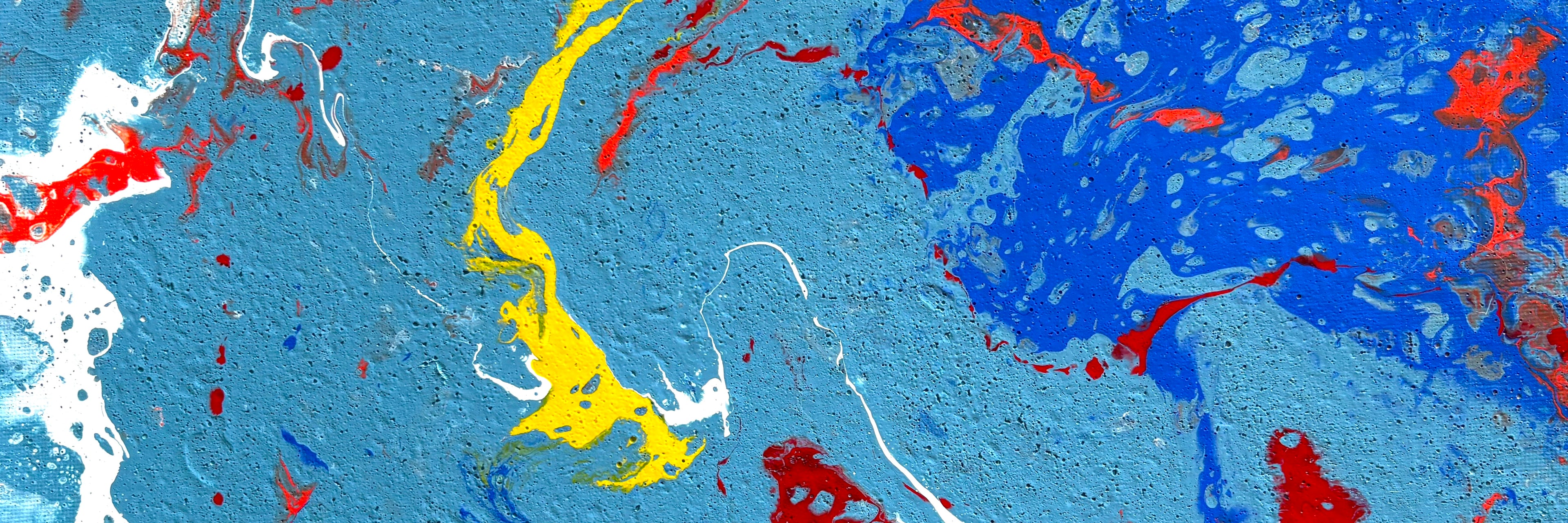 Blue Colour Splash - Original Abstract Painting, acrylic paint pour. 40cm x 60 cm