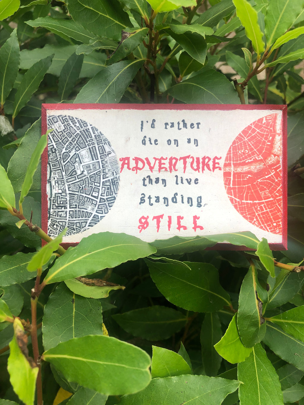“I’d Rather Die on an Adventure Than Live Standing Still” – A Darker Shade of Magic Hand Painted Plaque 5x3”
