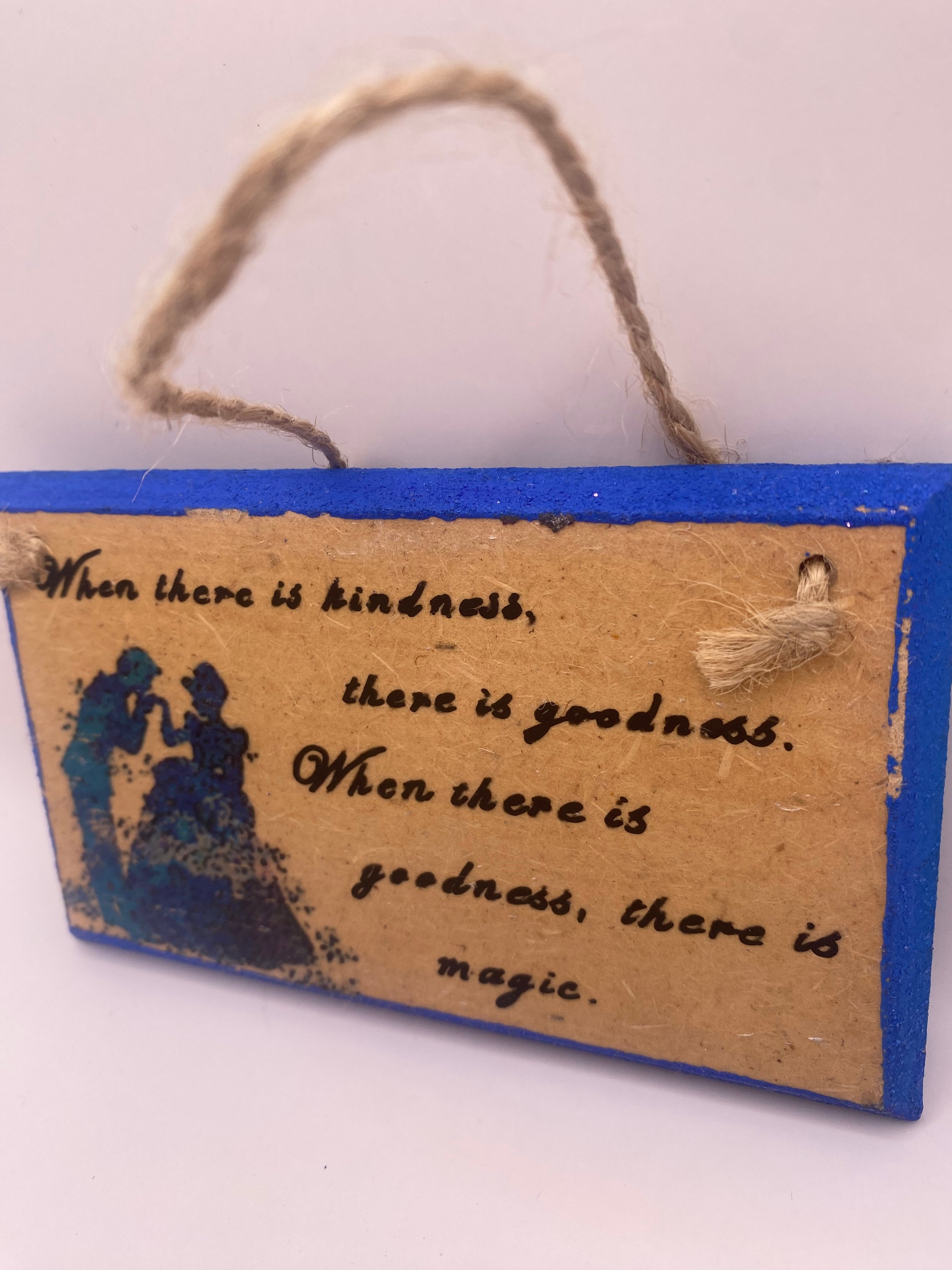 Magical fairytale, “When there is kindness…there is magic” quote, Disney, Cinderella inspired bookish plaque, sign, handpainted