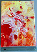 Warm Red Joy Splash - Original Abstract Painting, acrylic paint pour. - 40 x 30cm