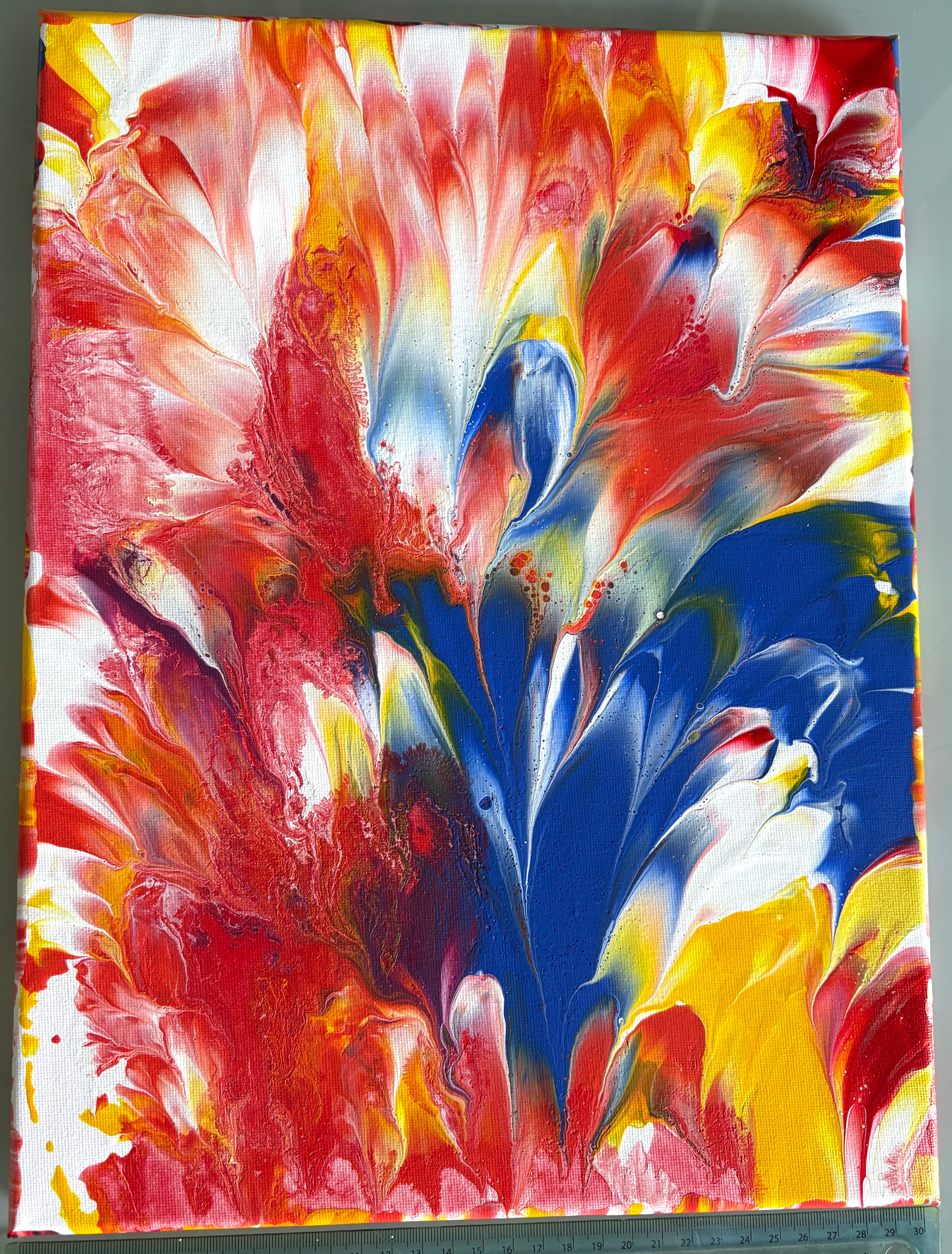 Colour Splash 1 - Original Painting, acrylic paint pour. 30 x 40 cm