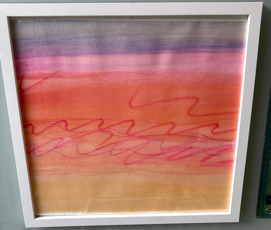Five Sunsets in 5 mediums - Framed 30 x 30cm