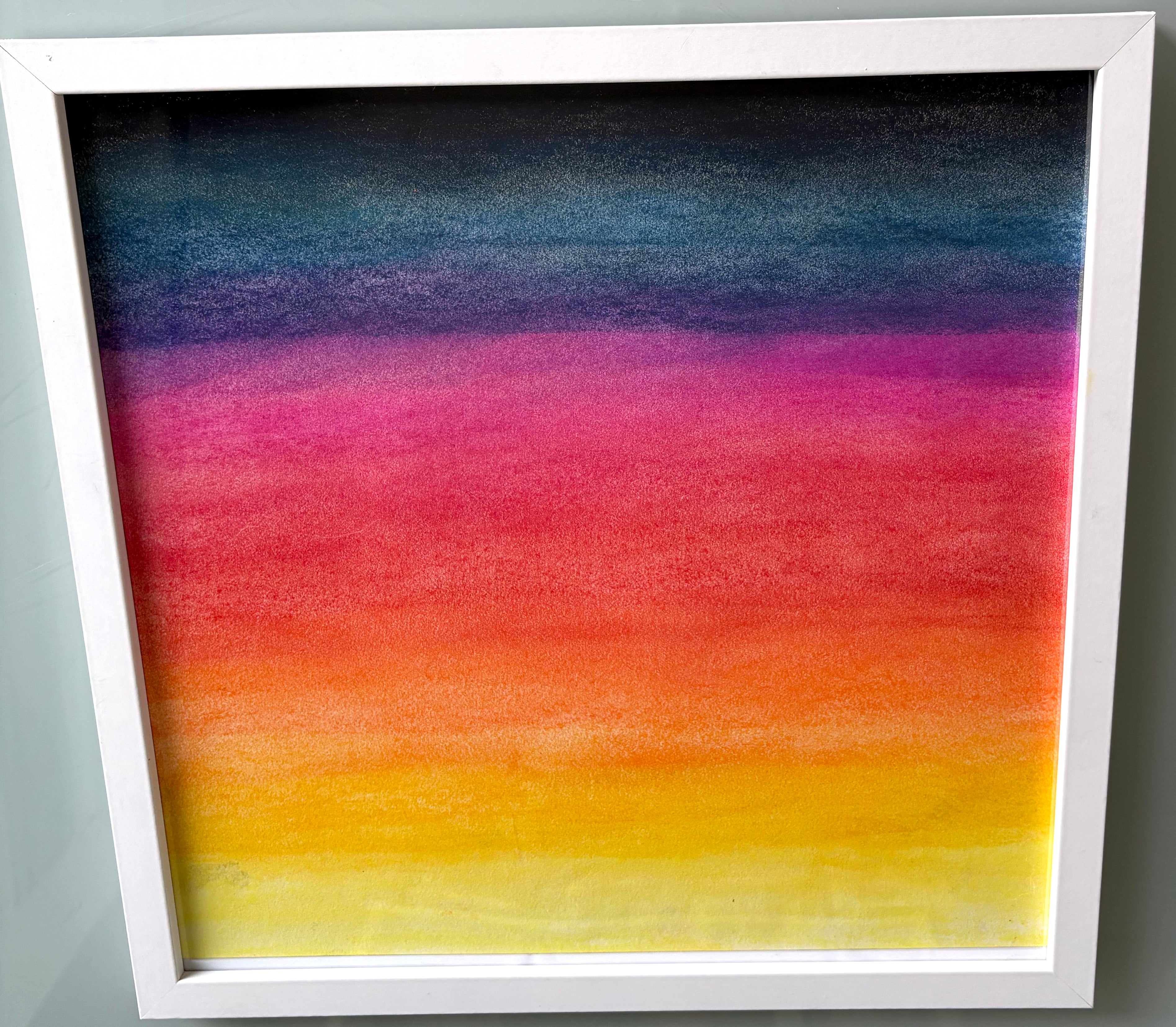 Five Sunsets in 5 mediums - Framed 30 x 30cm