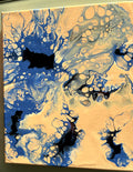 Swirly blue Abstract - Original Painting, acrylic paint pour. 30.5 x 25.5 cm