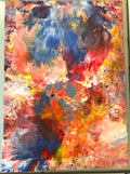 Fuzzy colour splash delight-Abstract painting acrylic paint pour 50 x 70 cm
