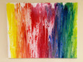 Rainbow spectrum colours - Original Abstract Painting, acrylic paint pour. 51 x 40.5 cm