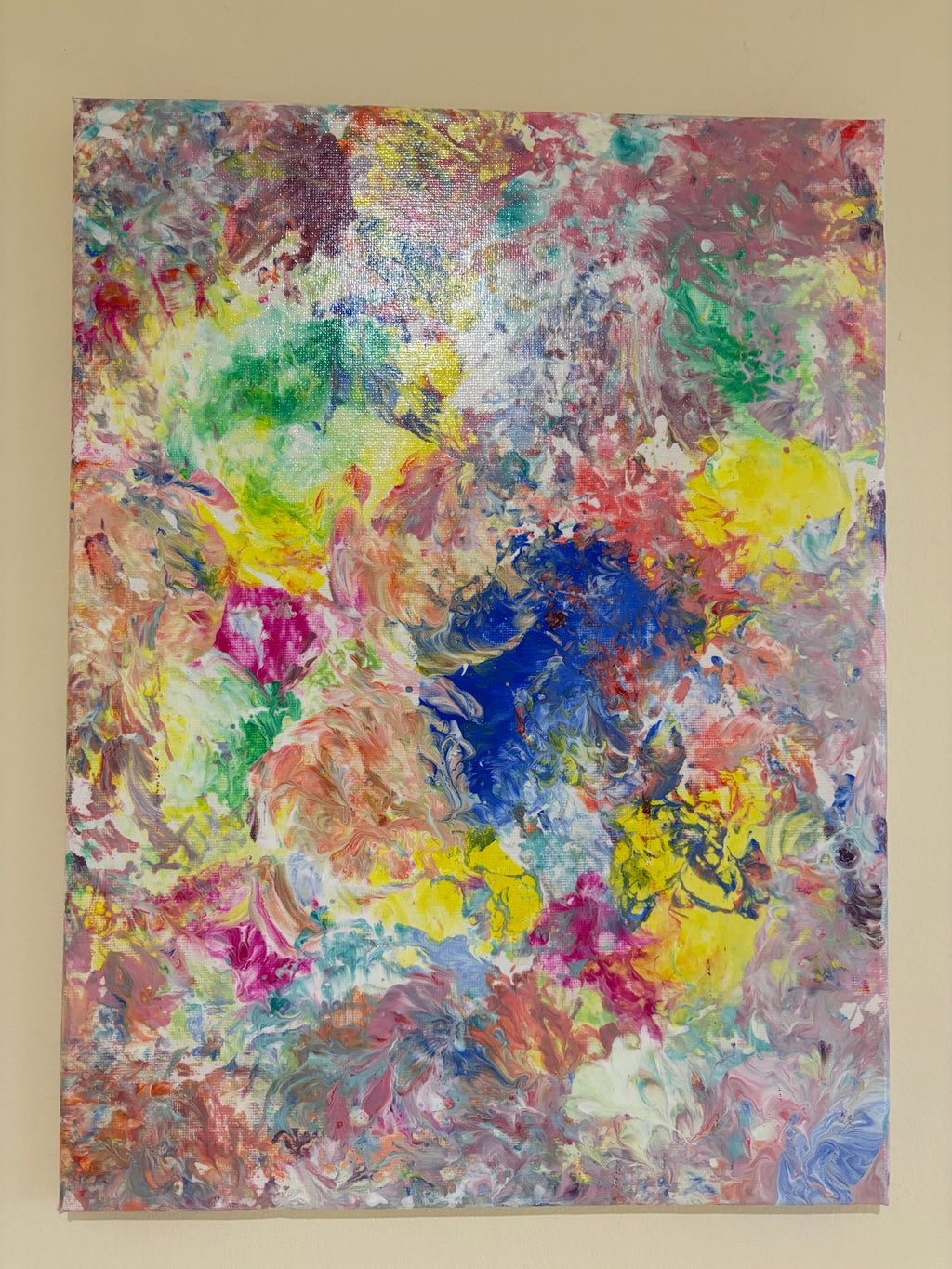 Impressionist like multicolour beauty - Original Abstract Painting, acrylic paint pour. 30 x 40 cm