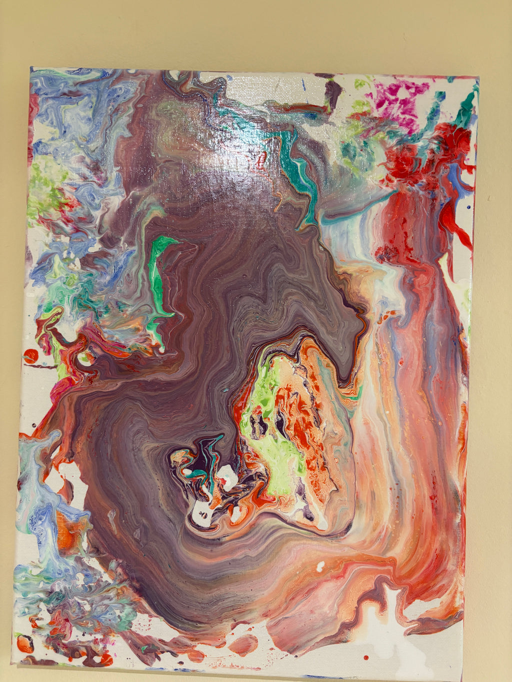 Swirling multicolour beauty - Original Painting, acrylic paint pour. 30 x 40 cm