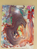 Swirling multicolour beauty - Original Painting, acrylic paint pour. 30 x 40 cm