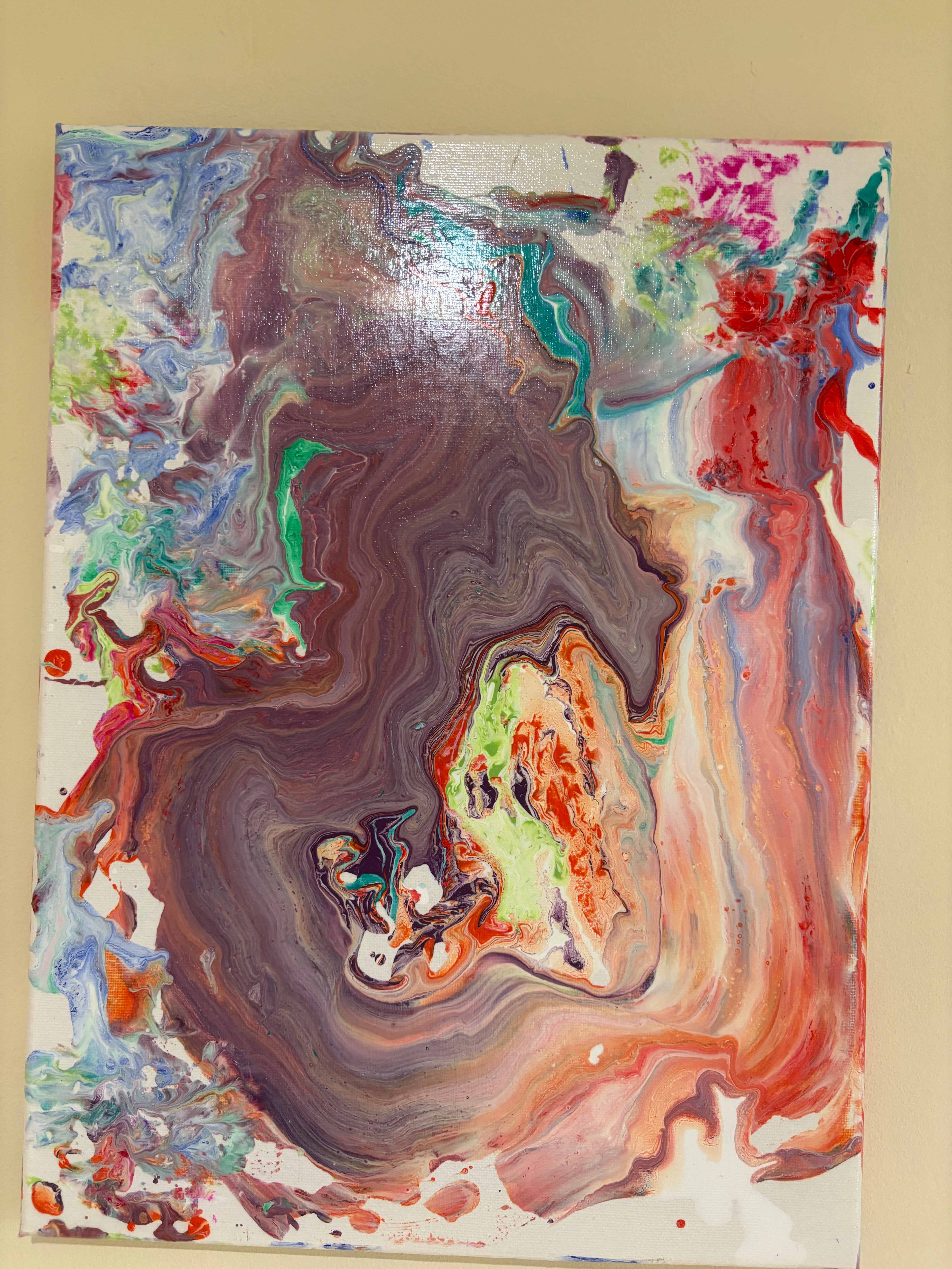 Swirling multicolour beauty - Original Painting, acrylic paint pour. 30 x 40 cm