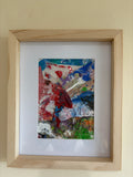 Abstract colour Collages X2 - Mix media acrylic painted, Framed: 27.5cm x 22.5cm