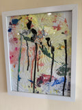 Abstract colour Collages (3) - Mix media acrylic painted, Framed: 22.3cm x 27.4cm