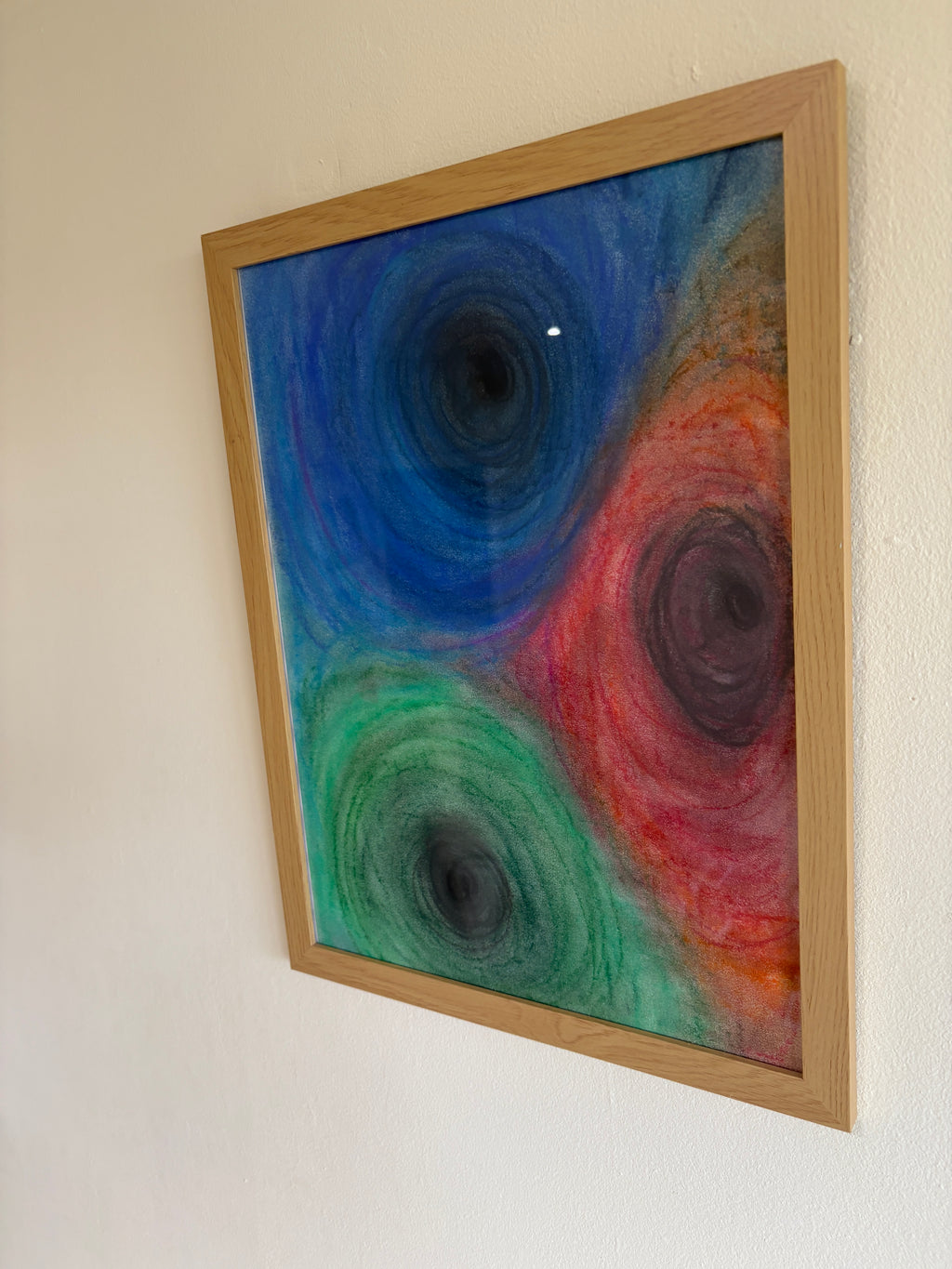 Large abstract colour pastel - Framed: 43cm x 33cm