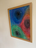 Large abstract colour pastel - Framed: 43cm x 33cm