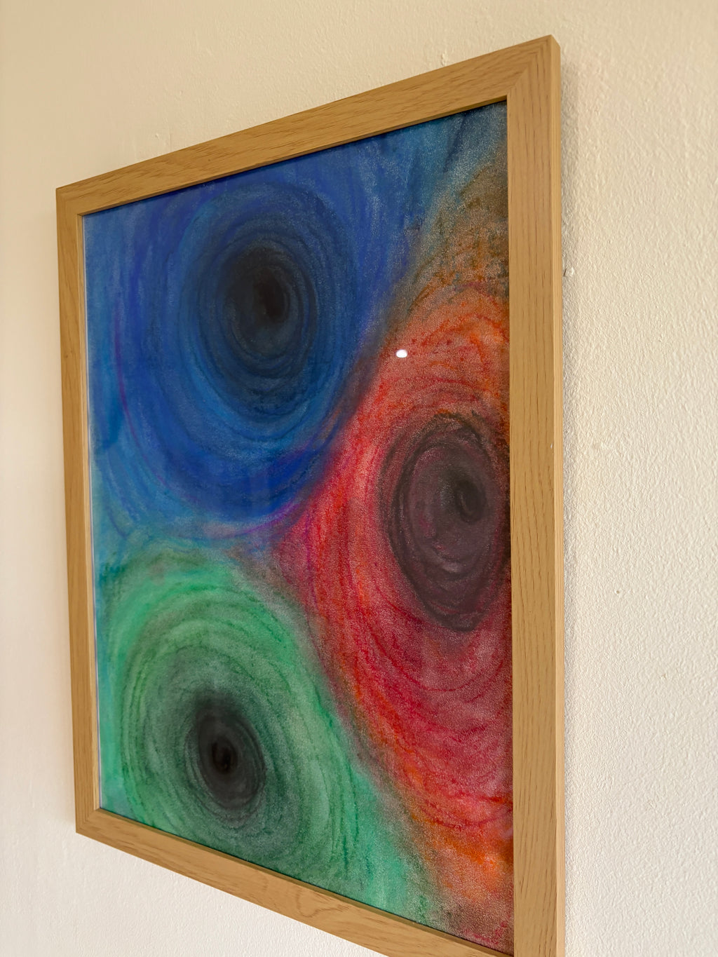 Large abstract colour pastel - Framed: 43cm x 33cm