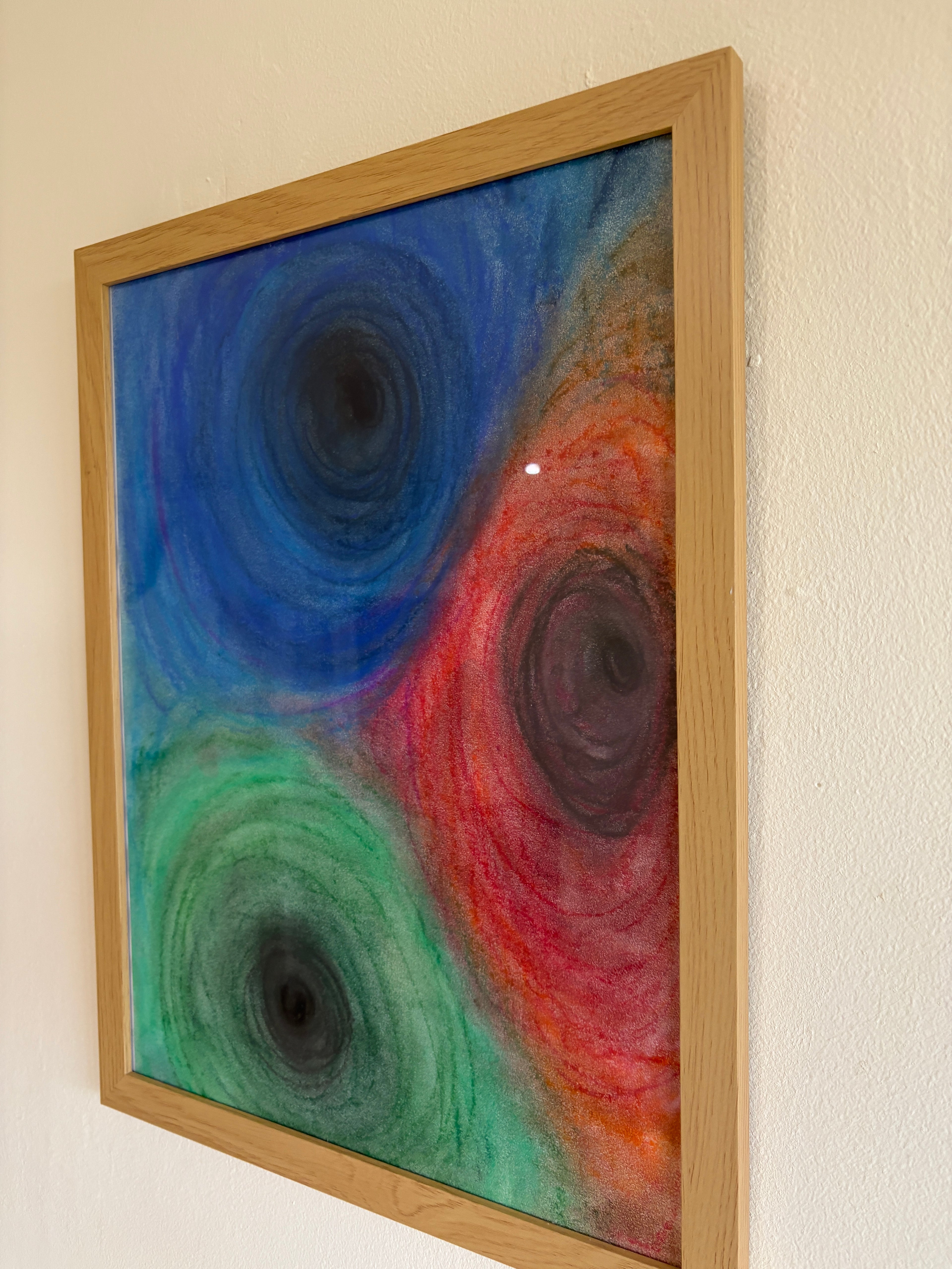 Large abstract colour pastel - Framed: 43cm x 33cm