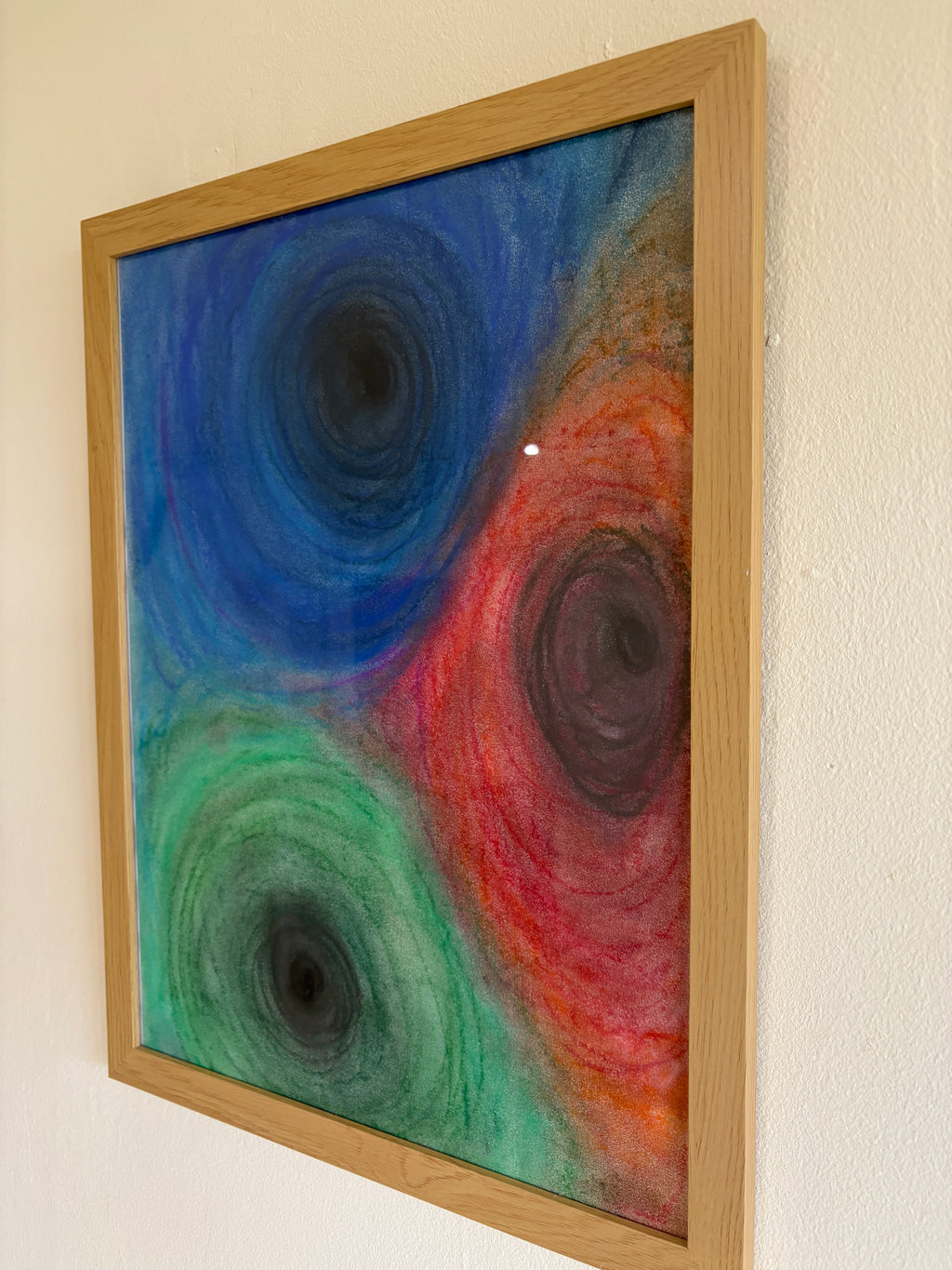 Large abstract colour pastel - Framed: 43cm x 33cm