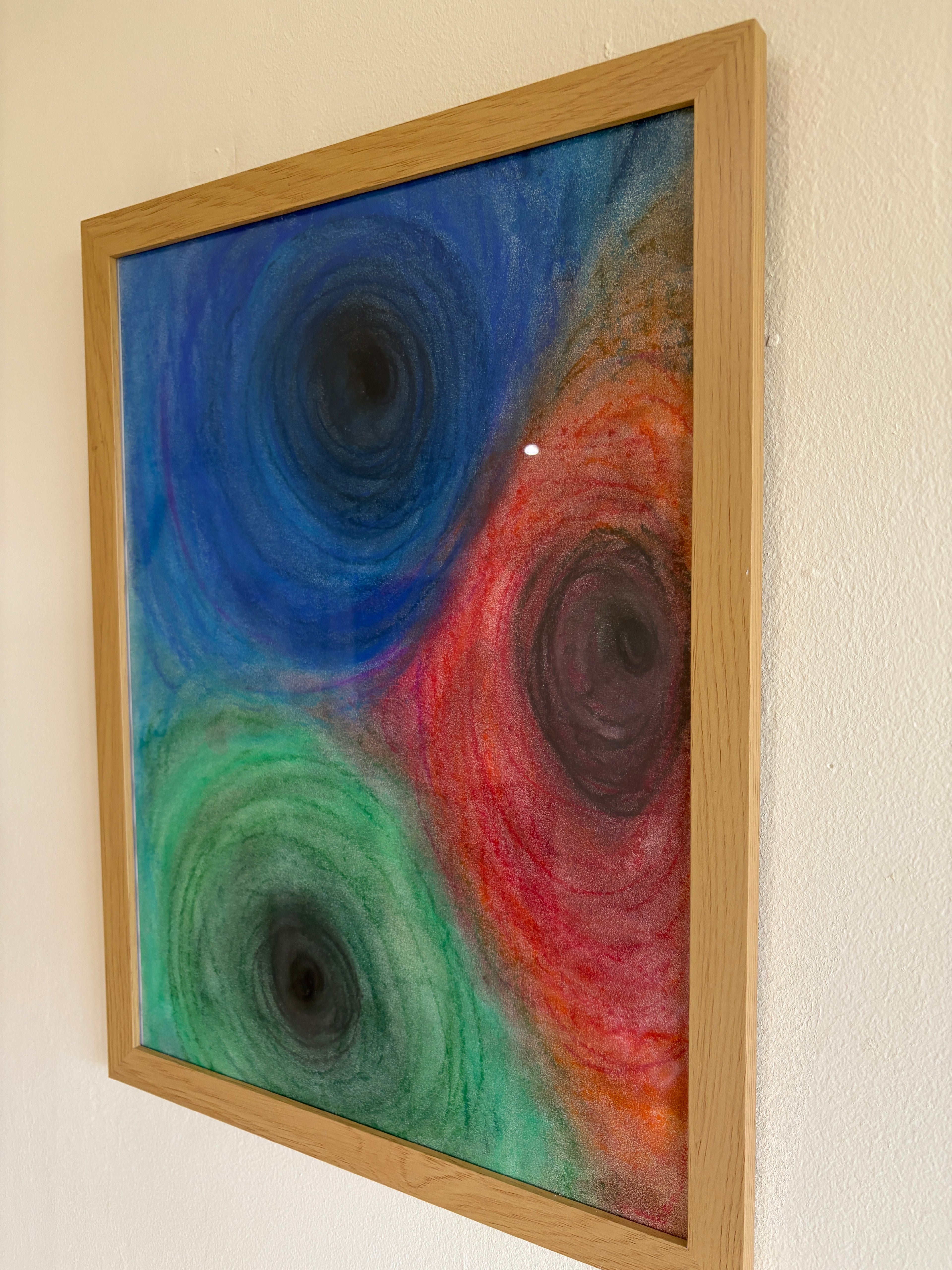 Large abstract colour pastel - Framed: 43cm x 33cm