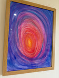 Large abstract colour pastel - Framed: 43cm x 33cm