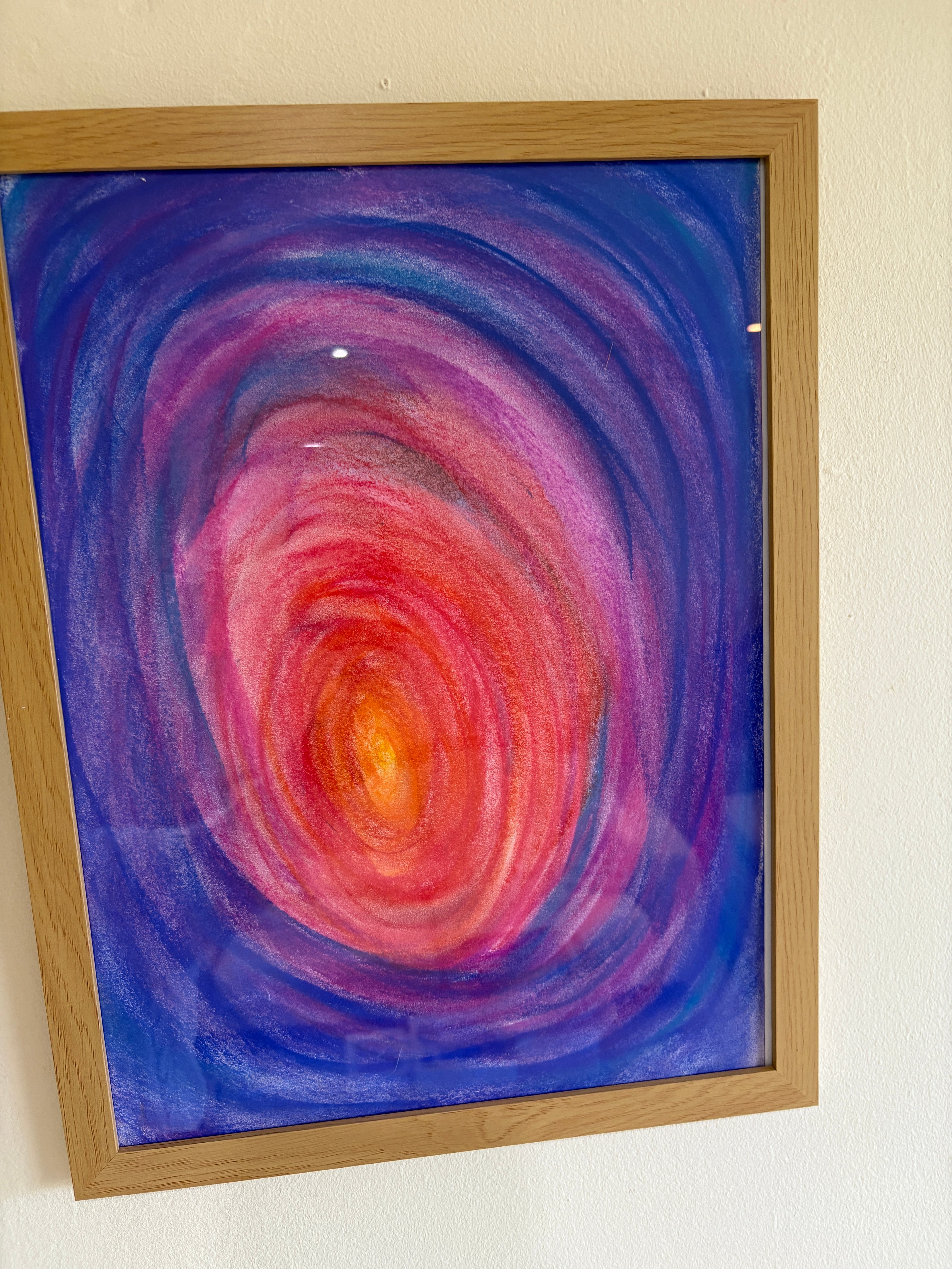 Large abstract colour pastel - Framed: 43cm x 33cm