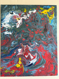 Moody swirling multicolours - Original Acrylic Abstract painting 40 x 50 cm