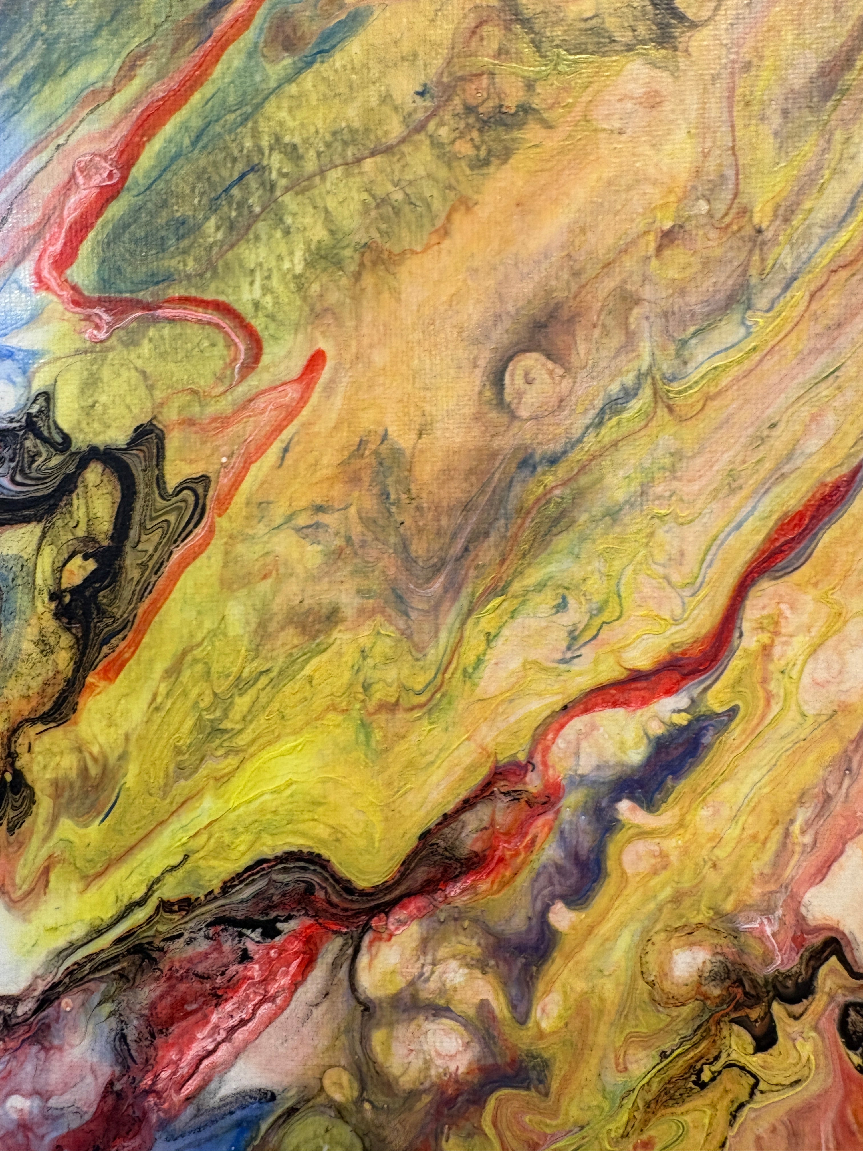 Glorious swirling multicolours - Original Acrylic Abstract painting 40 x 50 cm