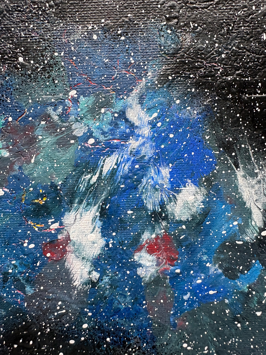 Cosmic Multicolour spacescape - Original Acrylic Abstract painting 40 x 50 cm