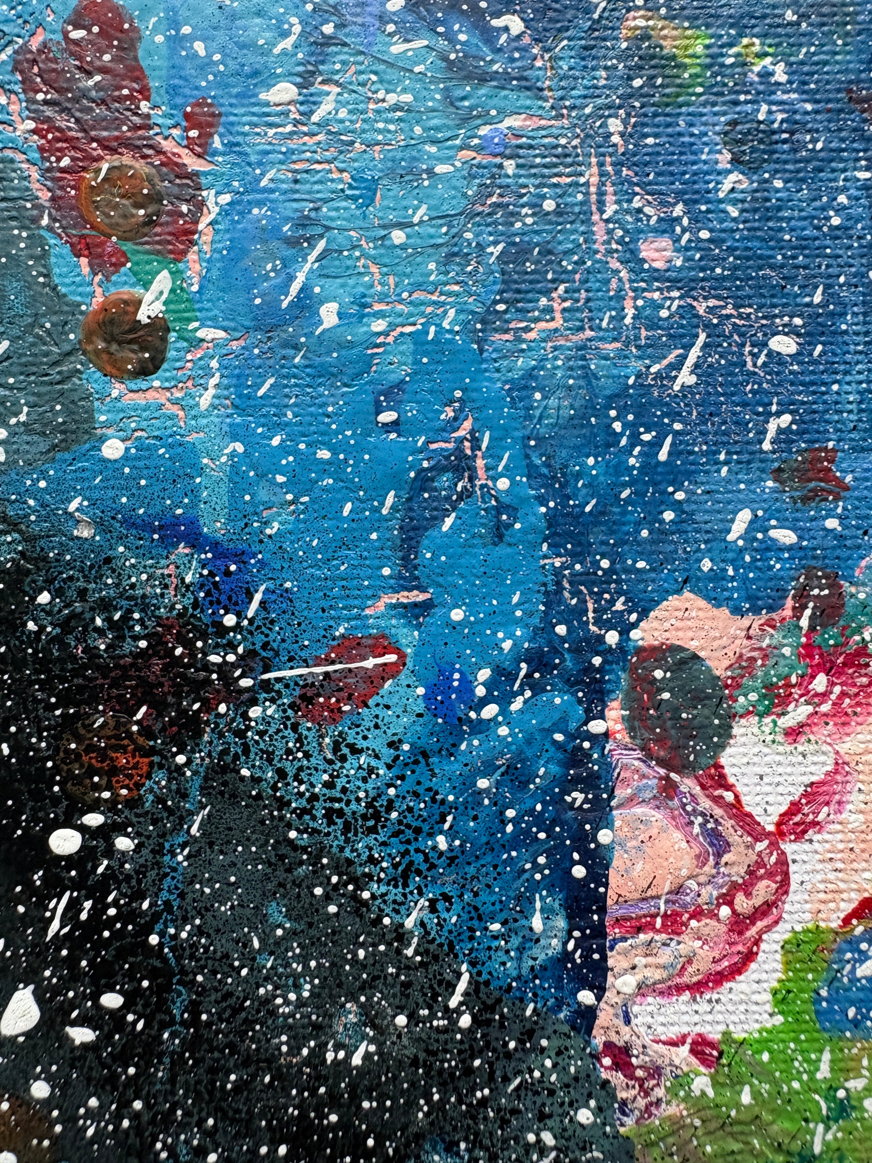 Cosmic Multicolour spacescape - Original Acrylic Abstract painting 40 x 50 cm