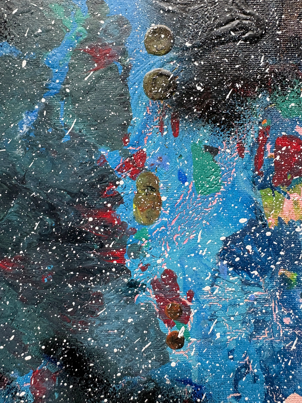 Cosmic Multicolour spacescape - Original Acrylic Abstract painting 40 x 50 cm