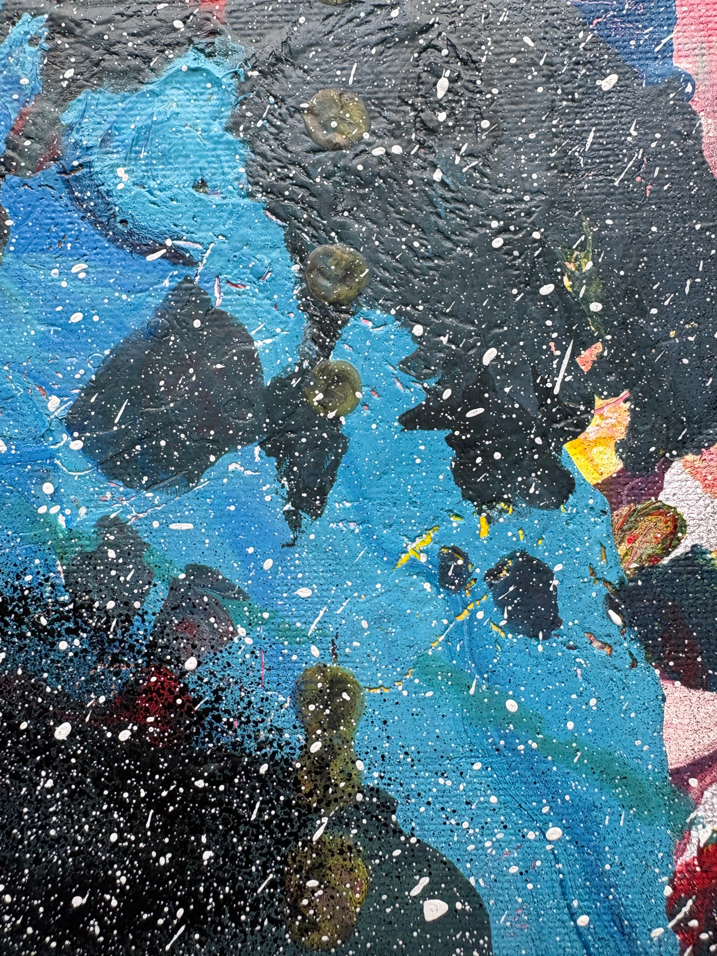 Cosmic Multicolour spacescape - Original Acrylic Abstract painting 40 x 50 cm