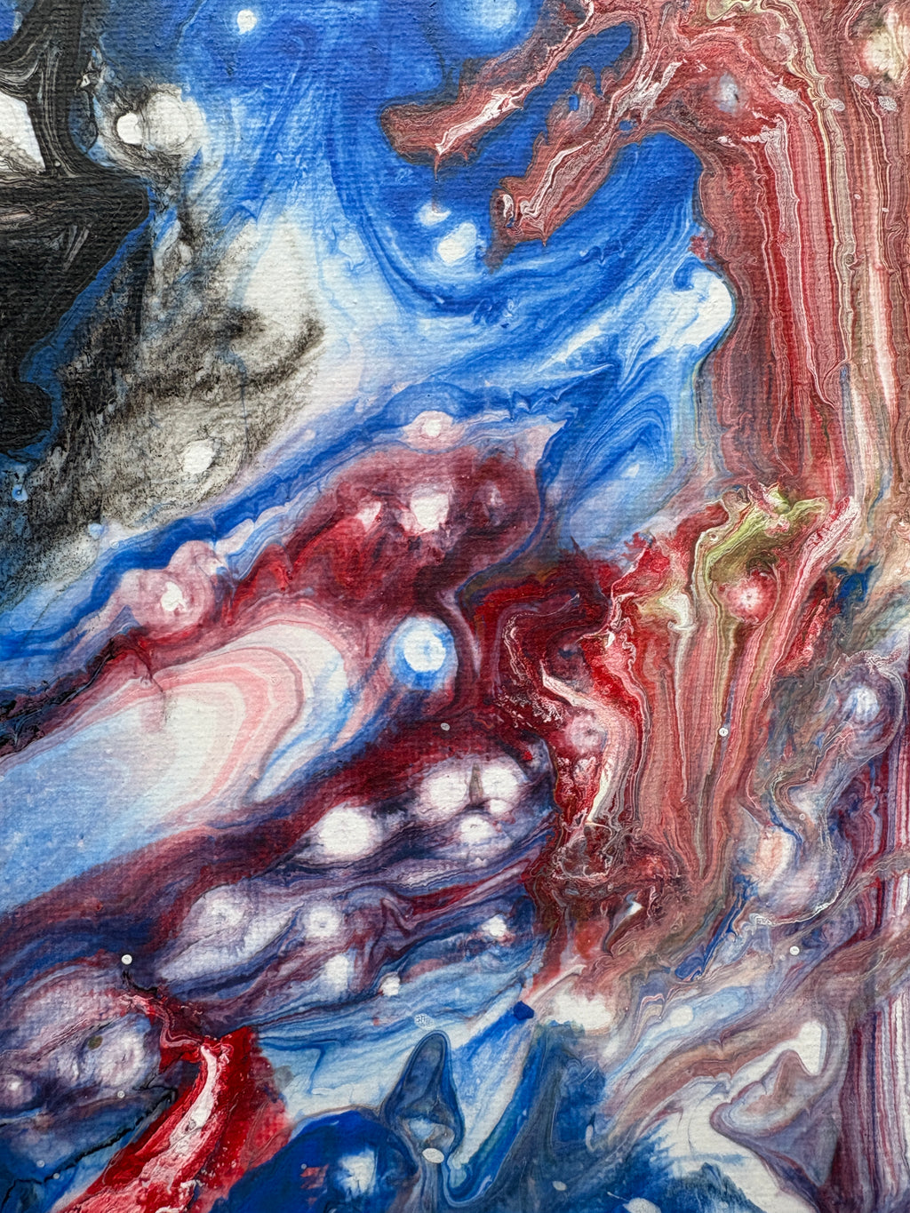 Glorious swirling multicolours - Original Acrylic Abstract painting 40 x 50 cm