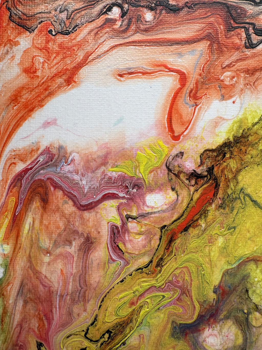 Glorious swirling multicolours - Original Acrylic Abstract painting 40 x 50 cm