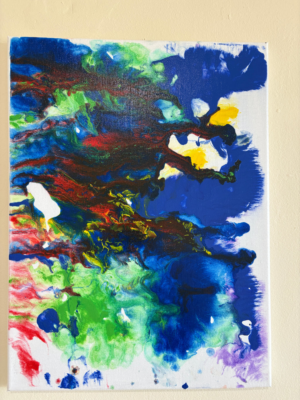 Playful joyous multicolours - a pair of original Acrylic Abstract paintings 40 x 30 cm
