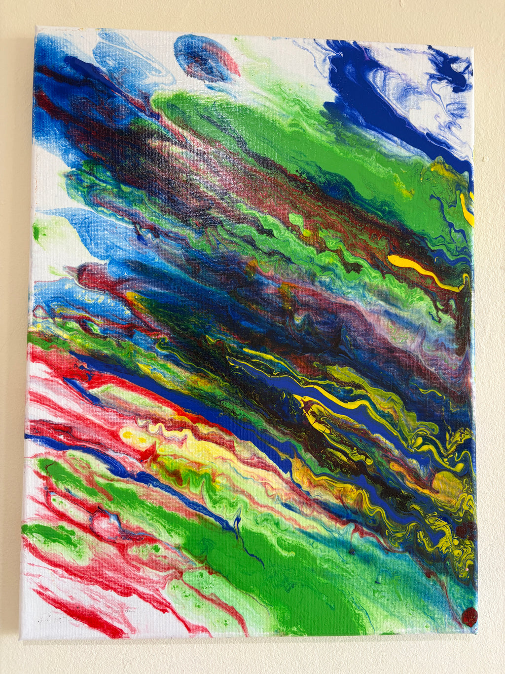 Dreamy playful multicolours - Original Acrylic Abstract painting 40 x 30 cm