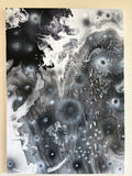 Black & White Chaos - Original Acrylic Abstract painting 70 x 50 cm