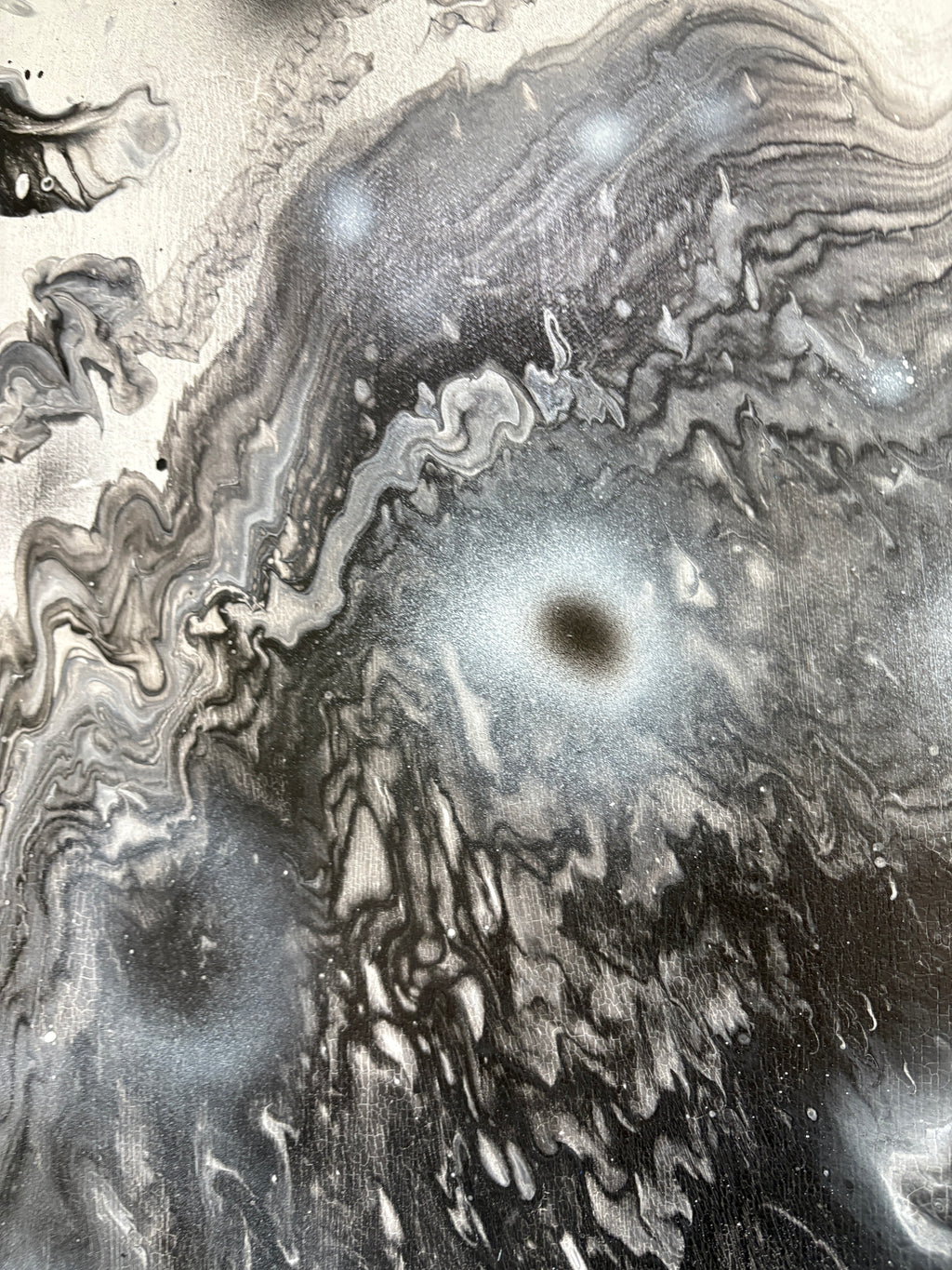 Black & White Chaos - Original Acrylic Abstract painting 70 x 50 cm