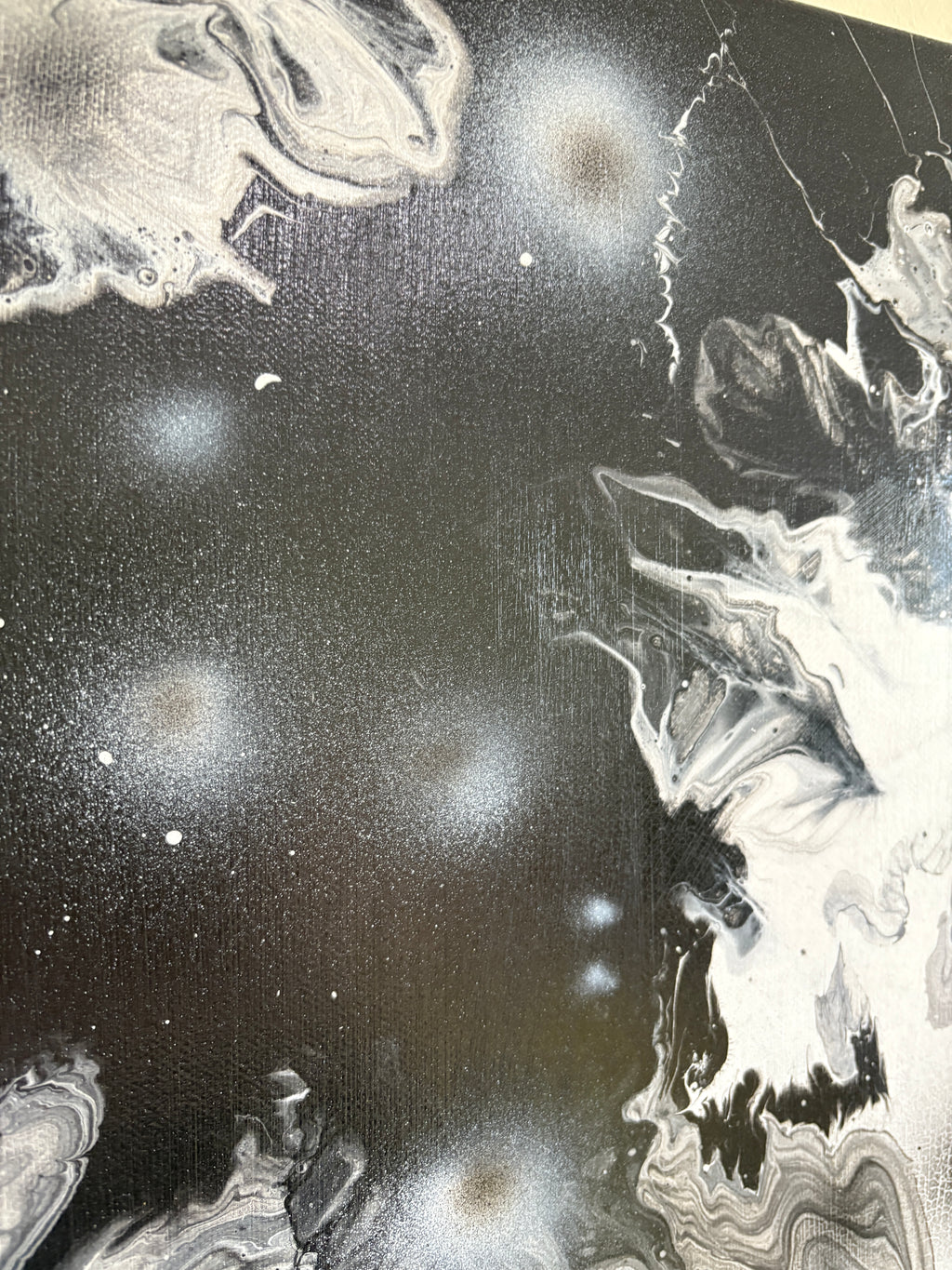 Black & White Chaos - Original Acrylic Abstract painting 70 x 50 cm