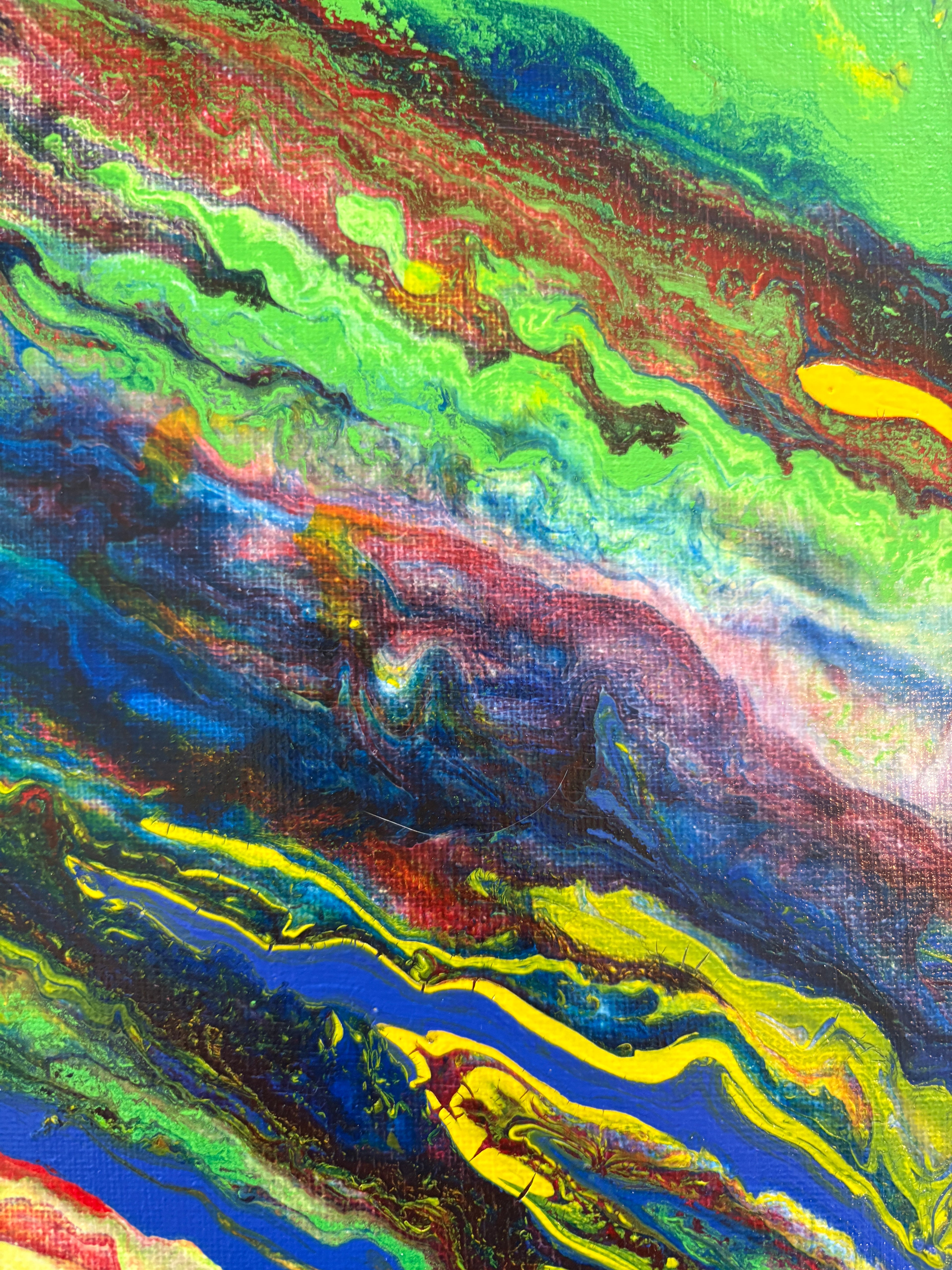 Dreamy playful multicolours - Original Acrylic Abstract painting 40 x 30 cm