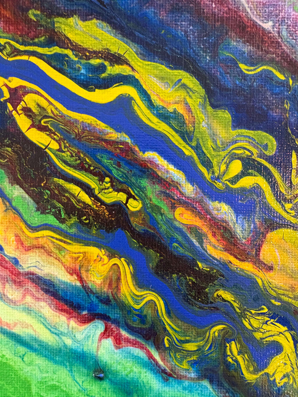 Dreamy playful multicolours - Original Acrylic Abstract painting 40 x 30 cm