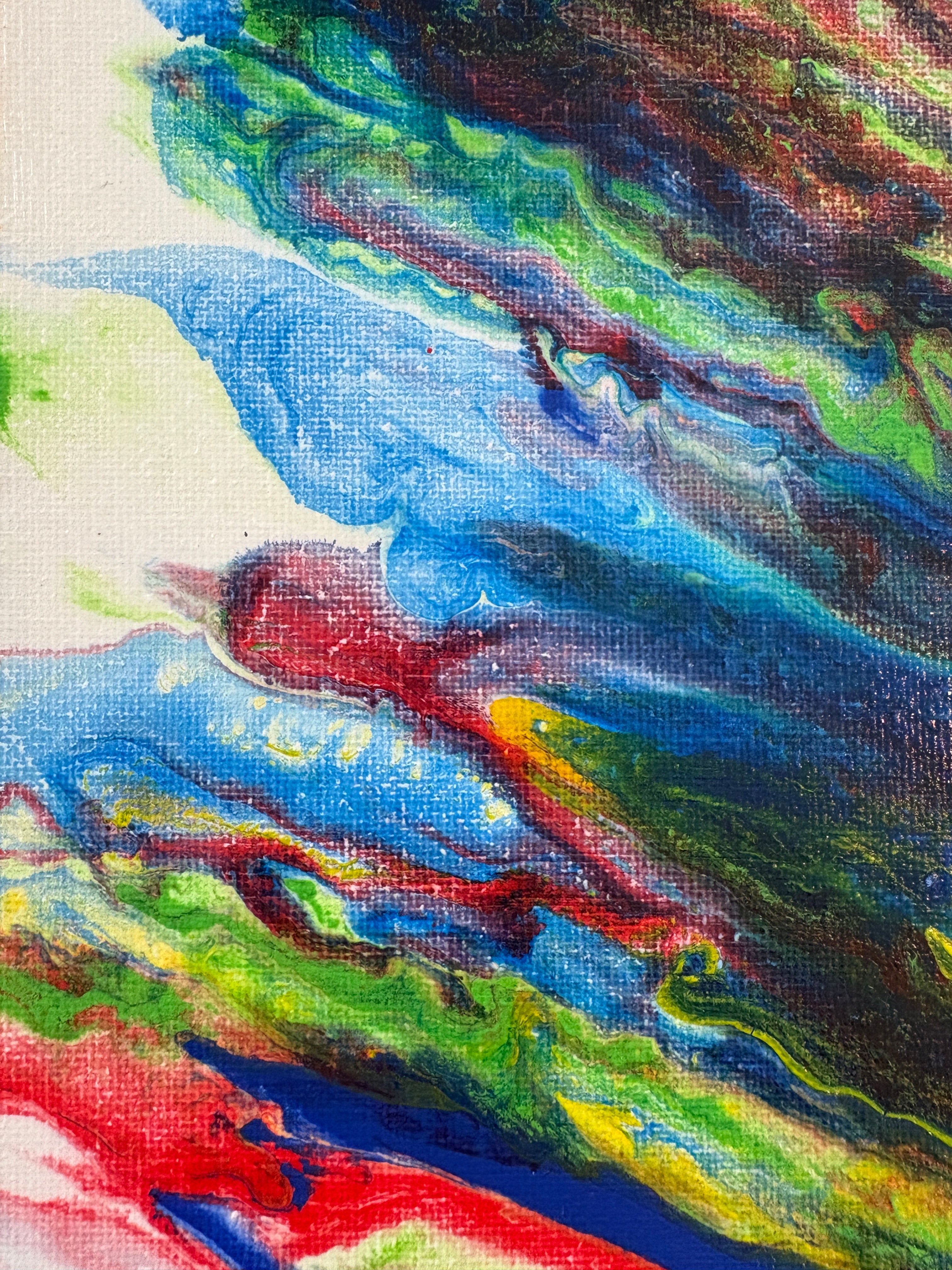 Dreamy playful multicolours - Original Acrylic Abstract painting 40 x 30 cm
