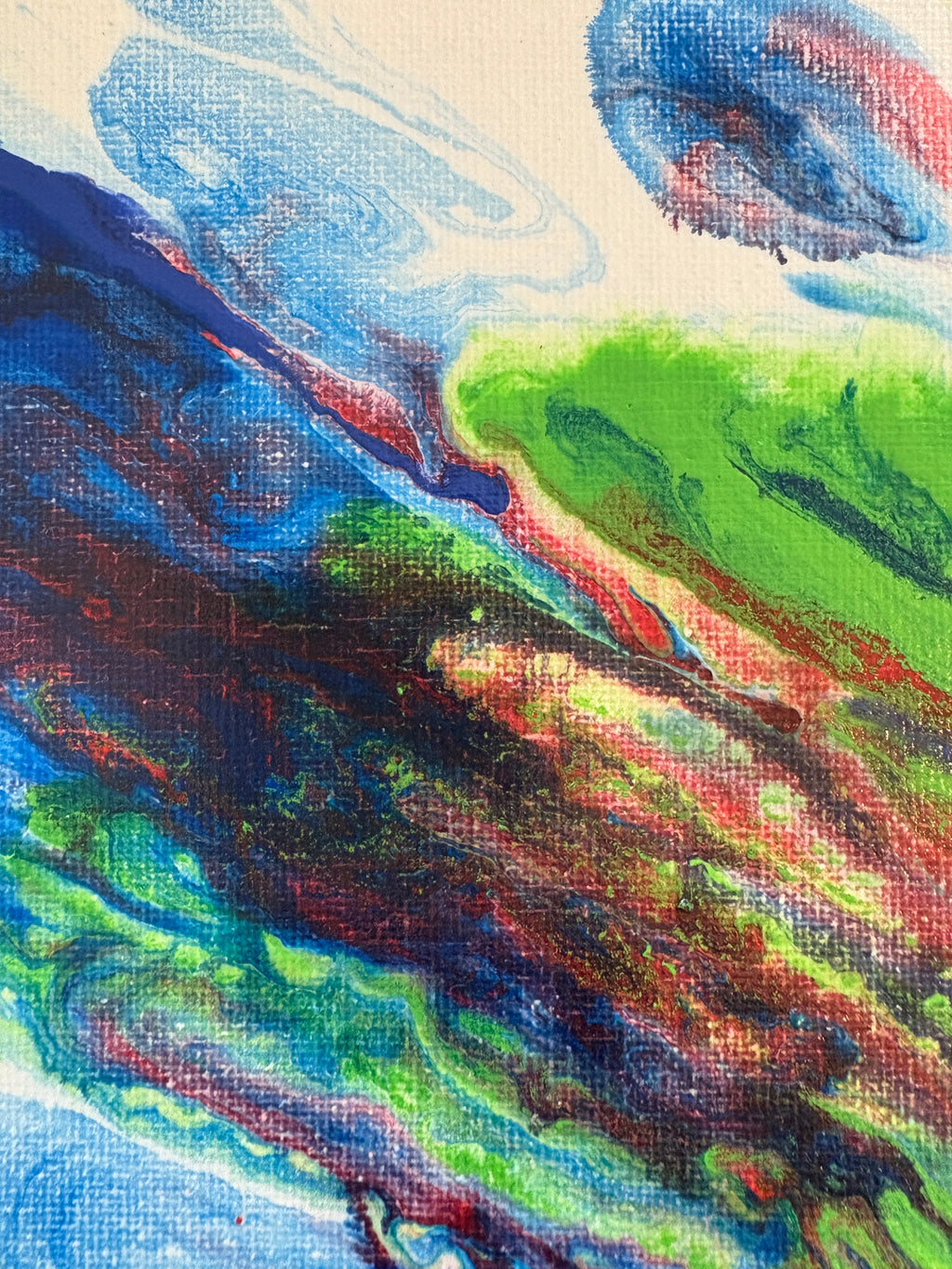 Dreamy playful multicolours - Original Acrylic Abstract painting 40 x 30 cm