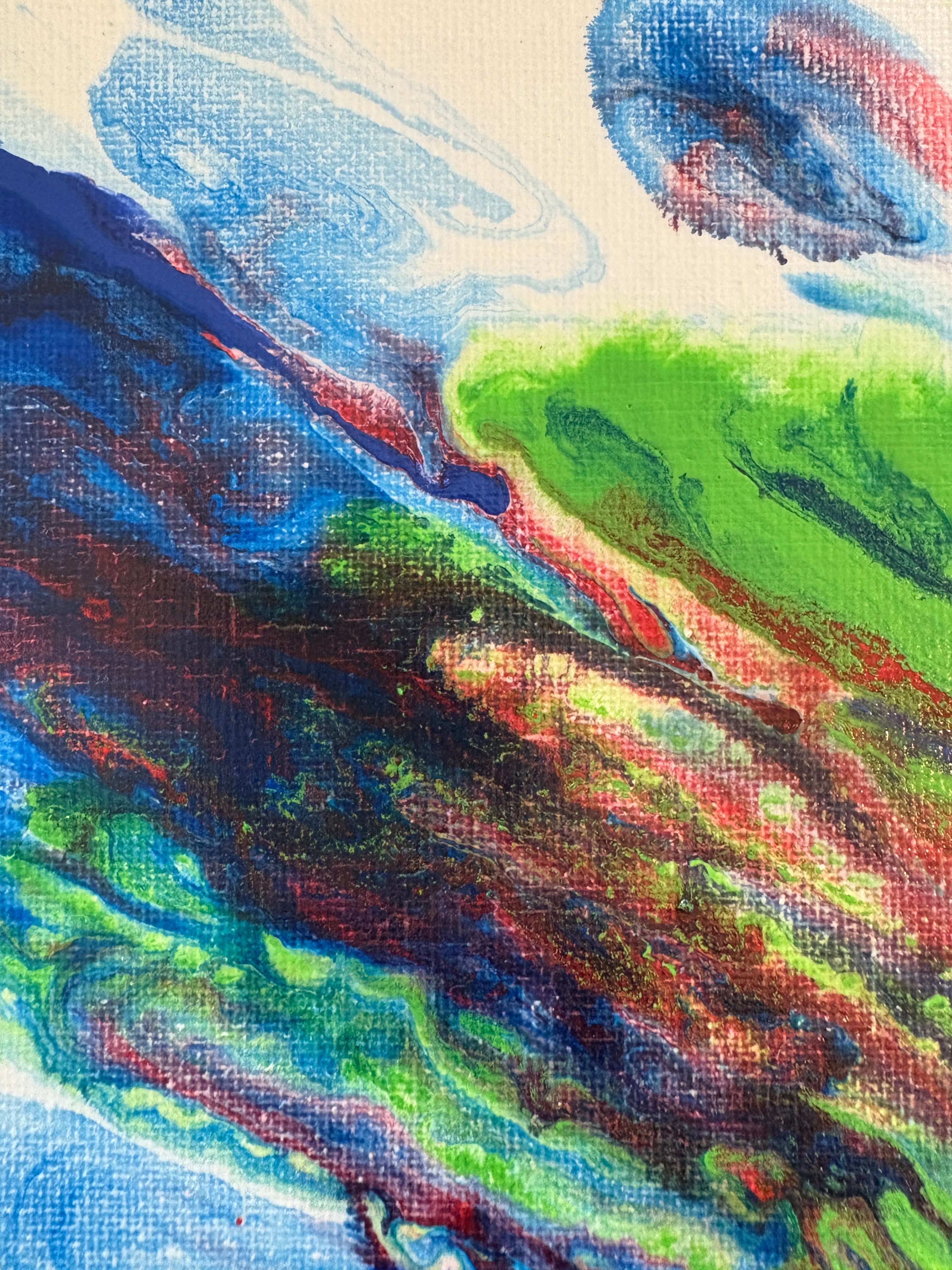 Dreamy playful multicolours - Original Acrylic Abstract painting 40 x 30 cm