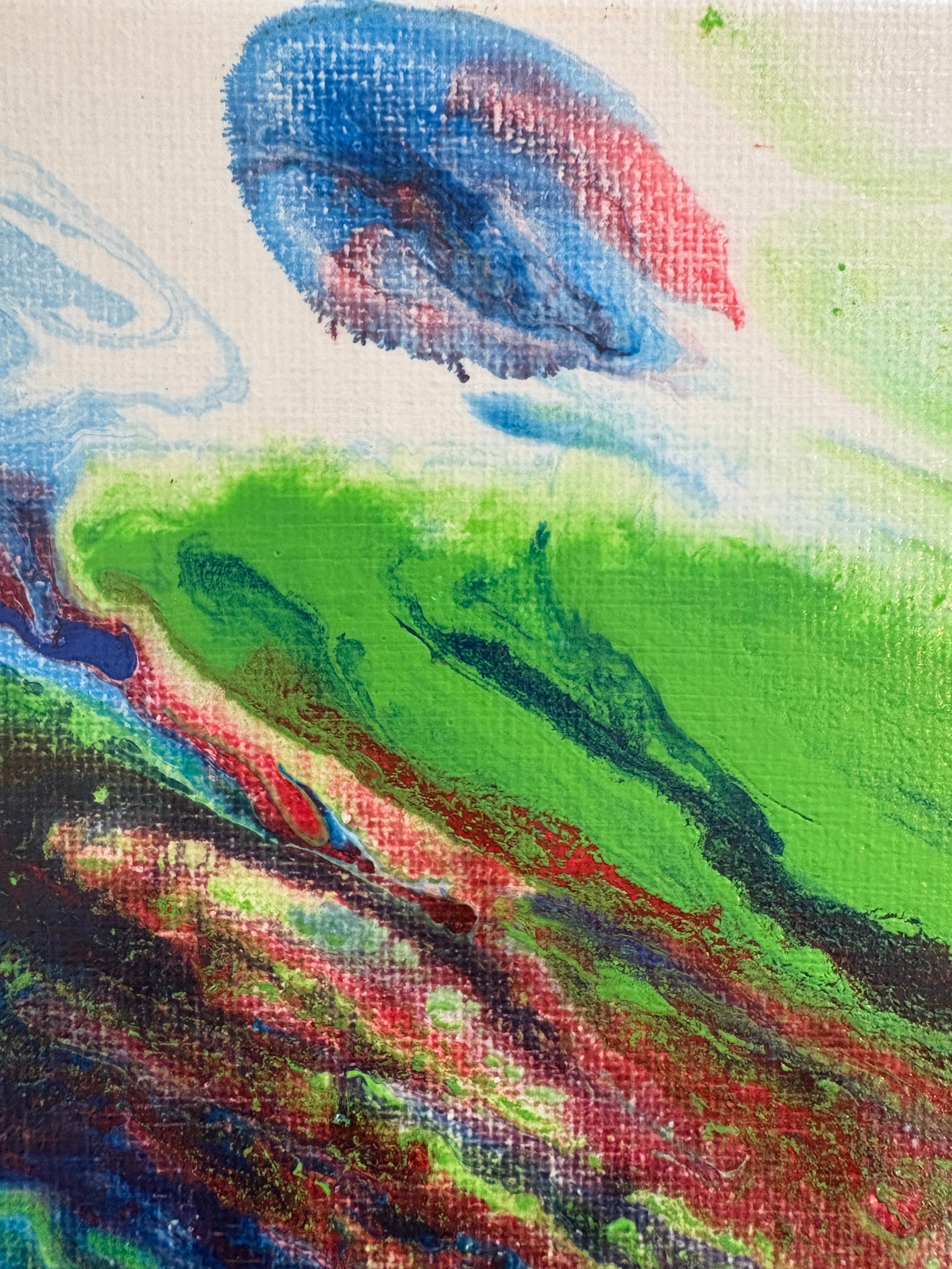 Dreamy playful multicolours - Original Acrylic Abstract painting 40 x 30 cm