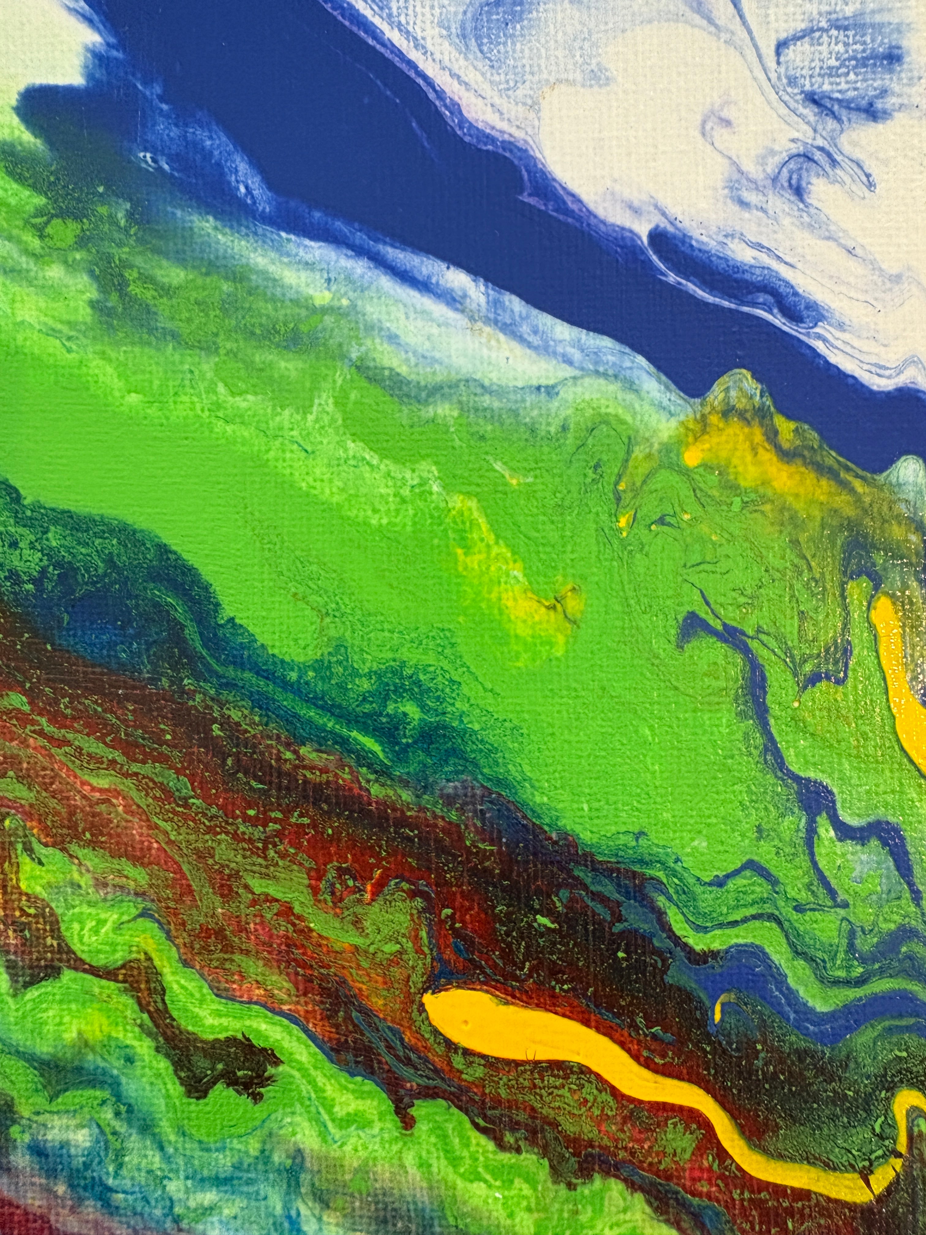 Dreamy playful multicolours - Original Acrylic Abstract painting 40 x 30 cm