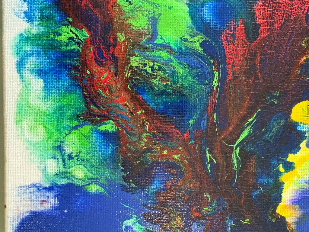 Playful joyous multicolours - a pair of original Acrylic Abstract paintings 40 x 30 cm