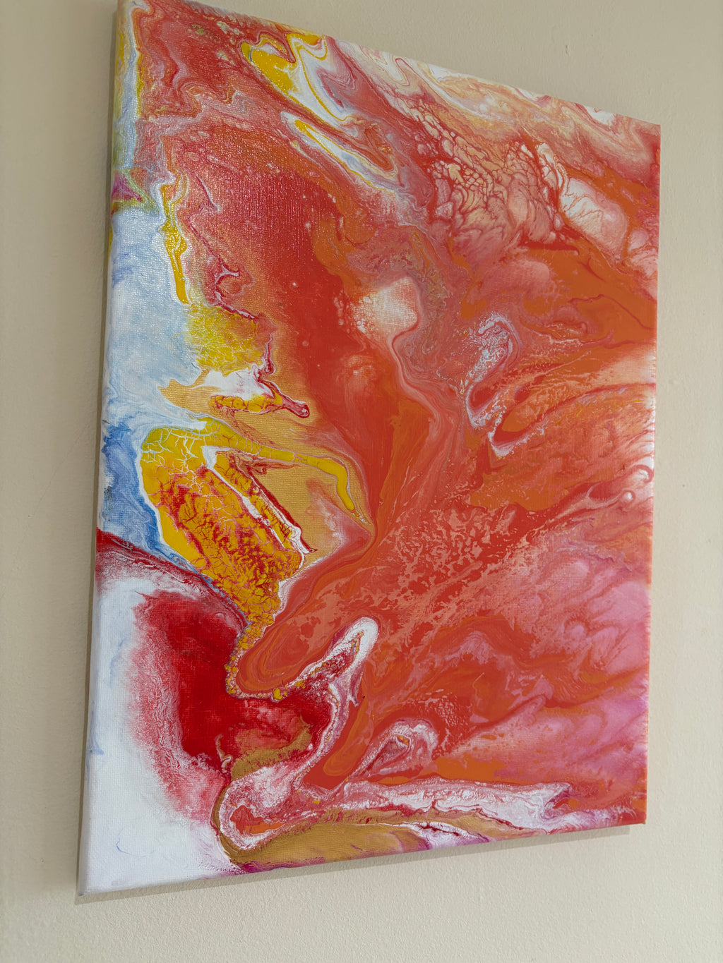 Solar Swirling multicolours - Original Acrylic Abstract painting 30 x 40 cm