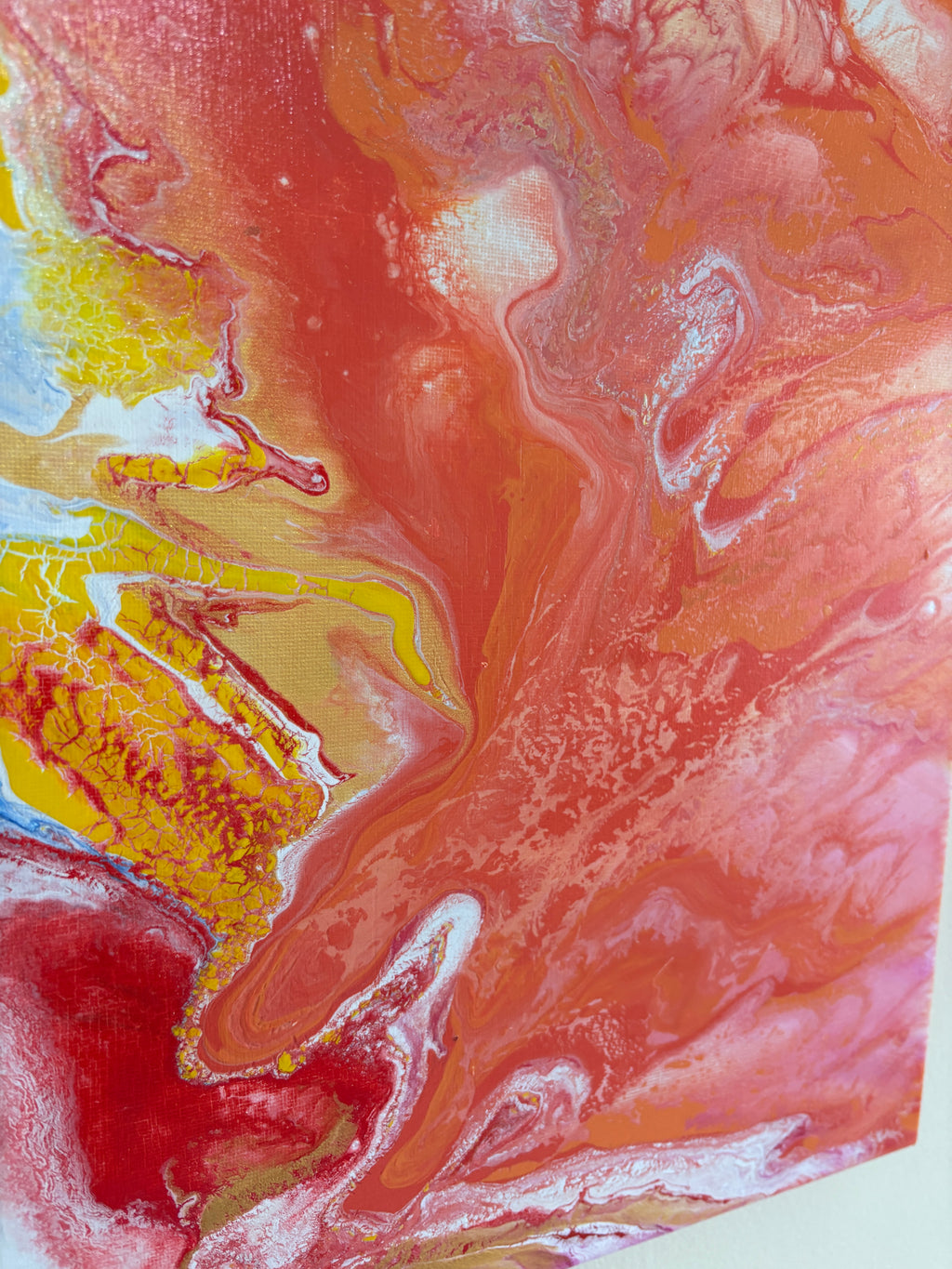 Solar Swirling multicolours - Original Acrylic Abstract painting 30 x 40 cm