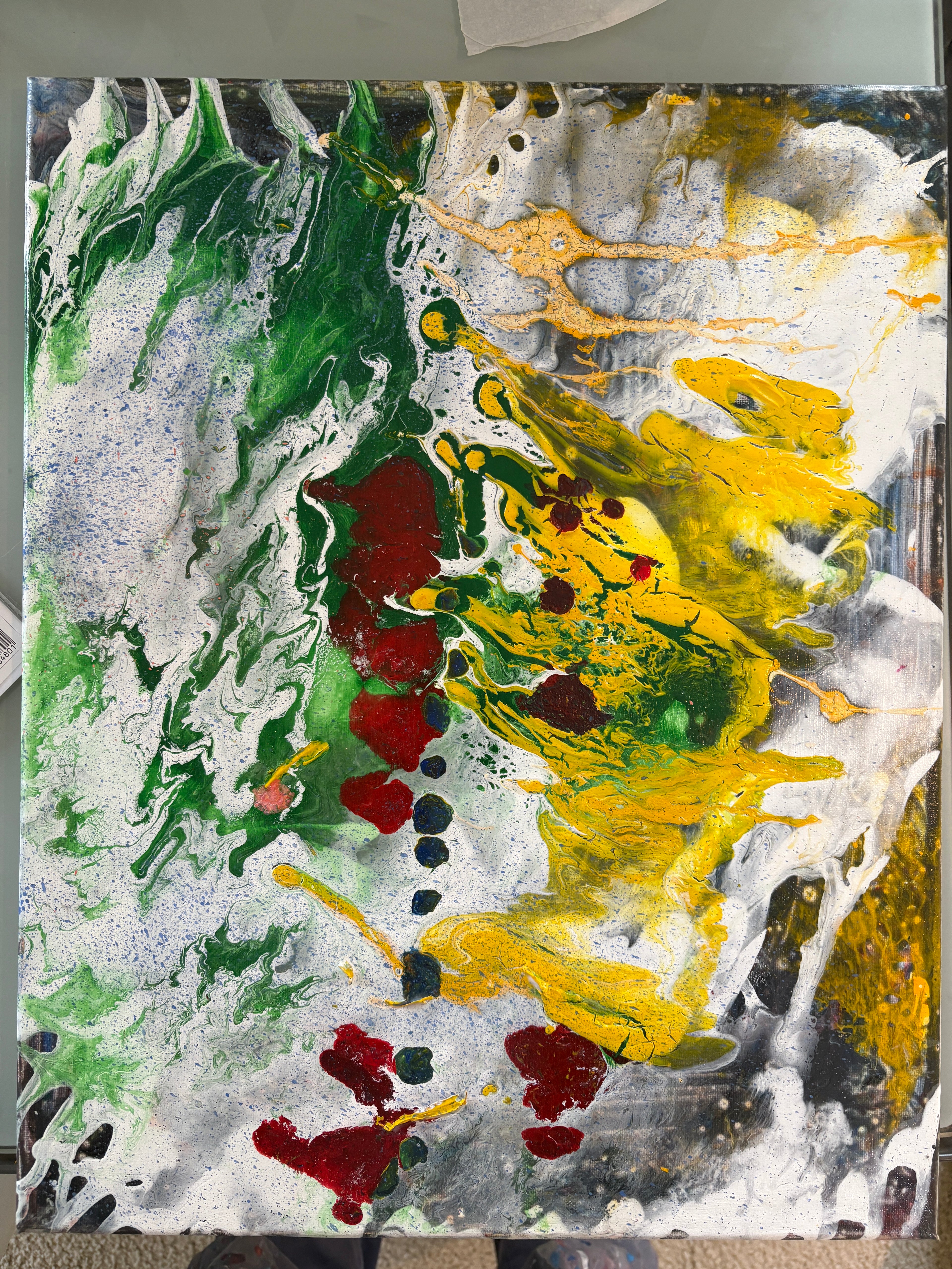 Vibrant swirling multicolours - Original Acrylic Abstract painting 40 x 50 cm