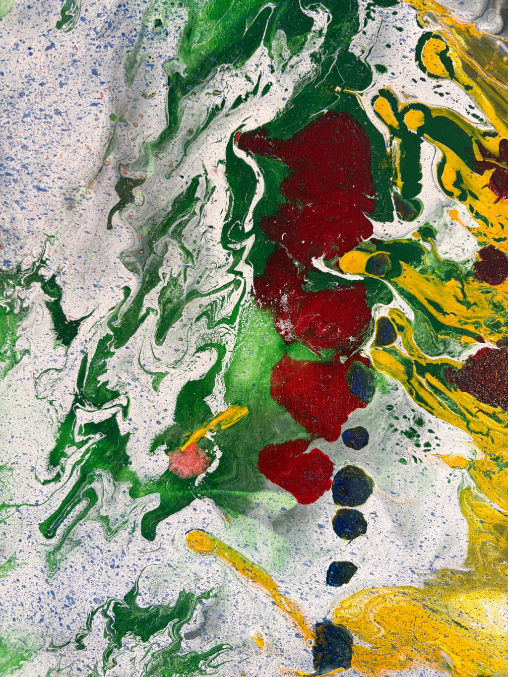 Vibrant swirling multicolours - Original Acrylic Abstract painting 40 x 50 cm